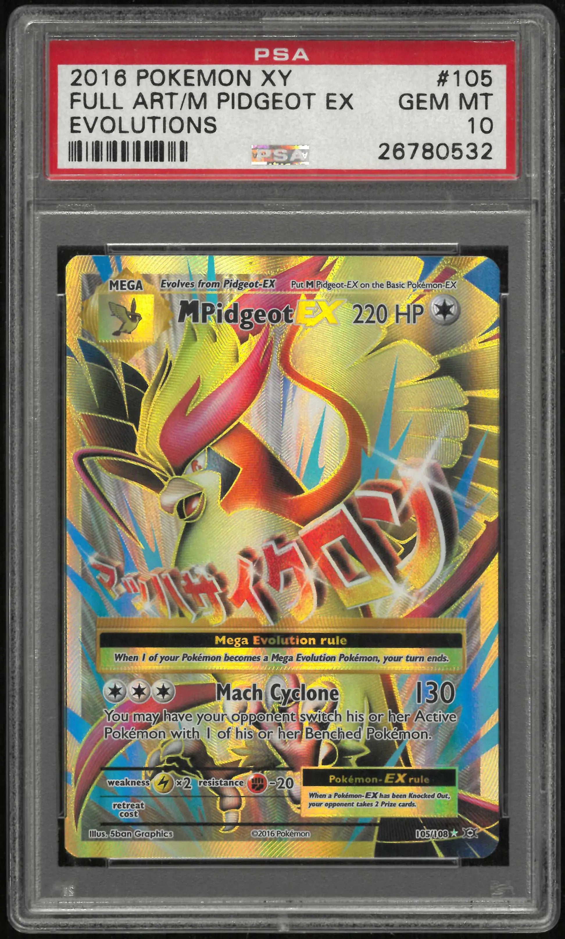 2016 Pokemon Xy Evolutions #105 Fa/M Pidgeot Ex Evolutions PSA 10 