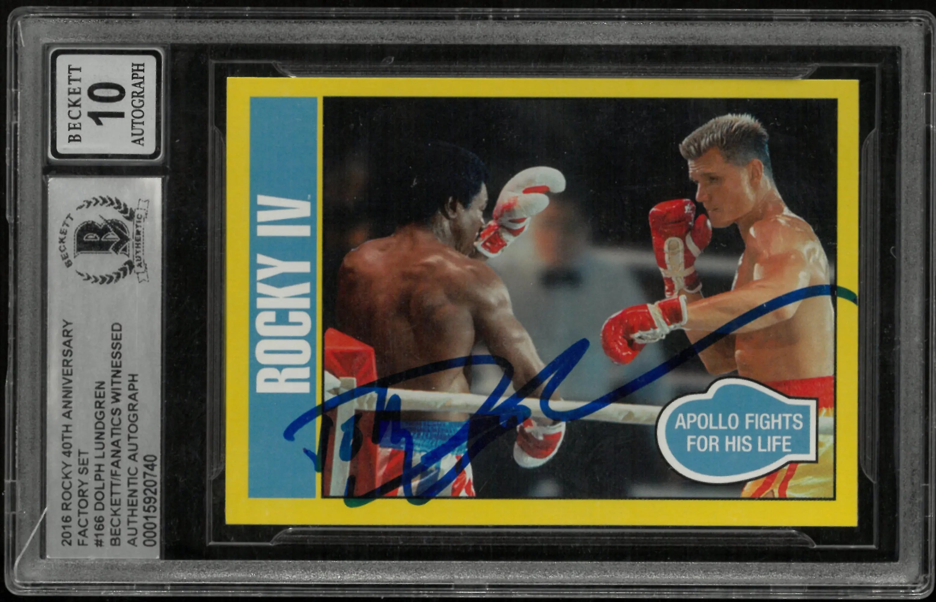 2016 Rocky 40th Anniversary Dolph Lundgren Auto Beckett 10 