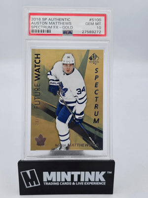 2016 SP Authentic Auston Matthews Future Watch Gold Spectrum PSA 10 /50 