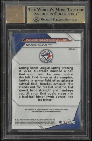 2016 Topps Bowman Best Autograph Vladimir Guerrero Jr. BGS 10 Auto 10 