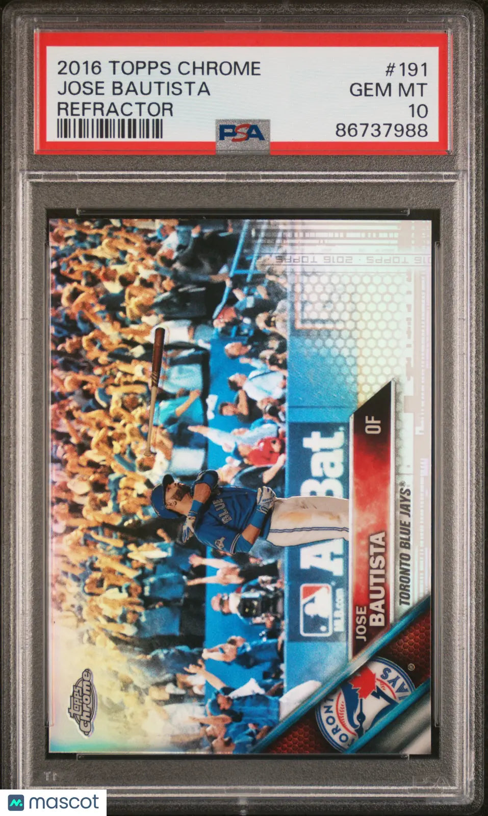 2016 Topps Chrome Baseball Jose Bautista #191 Refractor PSA 10 