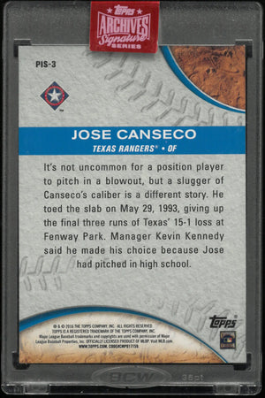 2016 Topps Pressed into Service Autograph Jose Canseco Auto Blue /23 