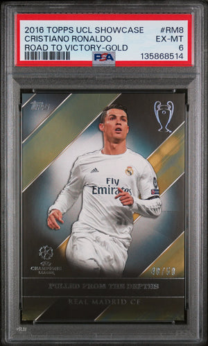 2016 Topps UEFA CL Showcase Road To Victory Gold Cristiano Ronaldo /50 PSA 6 