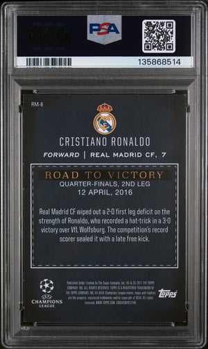 2016 Topps UEFA CL Showcase Road To Victory Gold Cristiano Ronaldo /50 PSA 6 