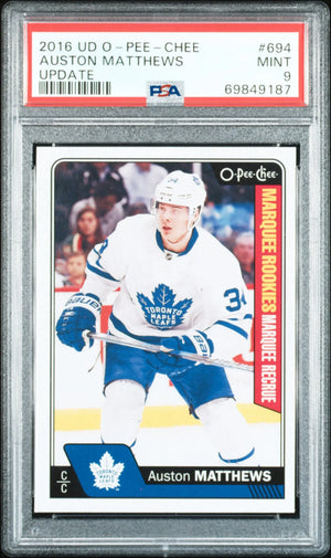 2016 Upper Deck O-Pee-Chee Update Rookie Auston Matthews RC PSA 9 