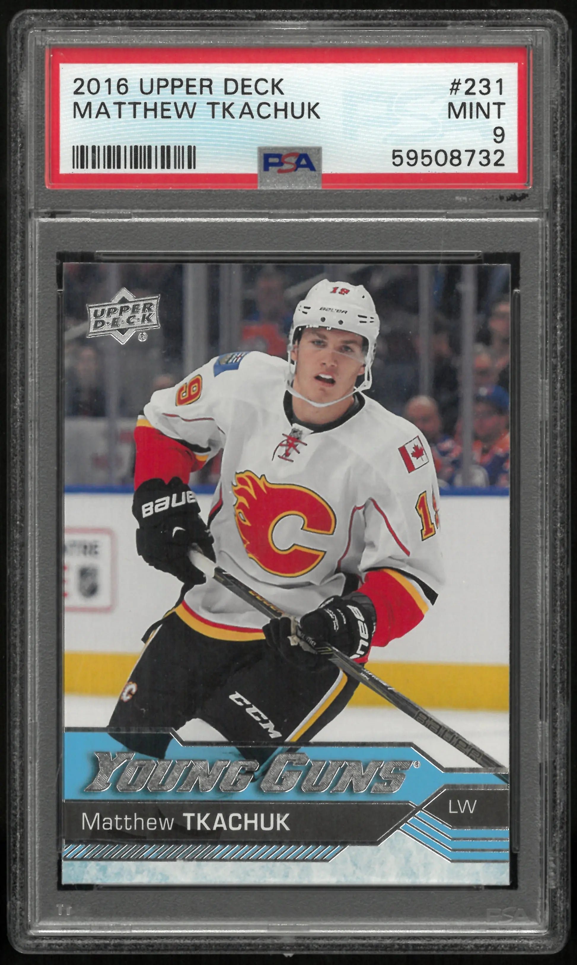 2016 Upper Deck Series 1 Young Guns Rookie Matthew Tkachuk RC PSA 9 