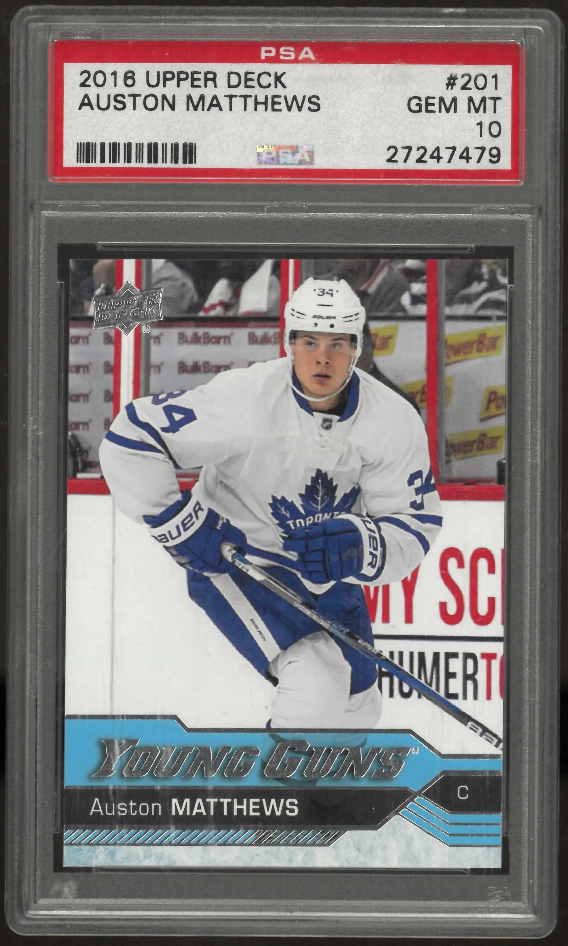 2016 Upper Deck Series One Auston Matthews Young Guns RC PSA 10 