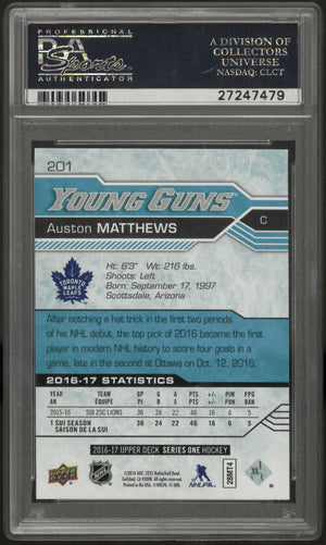 2016 Upper Deck Series One Auston Matthews Young Guns RC PSA 10 