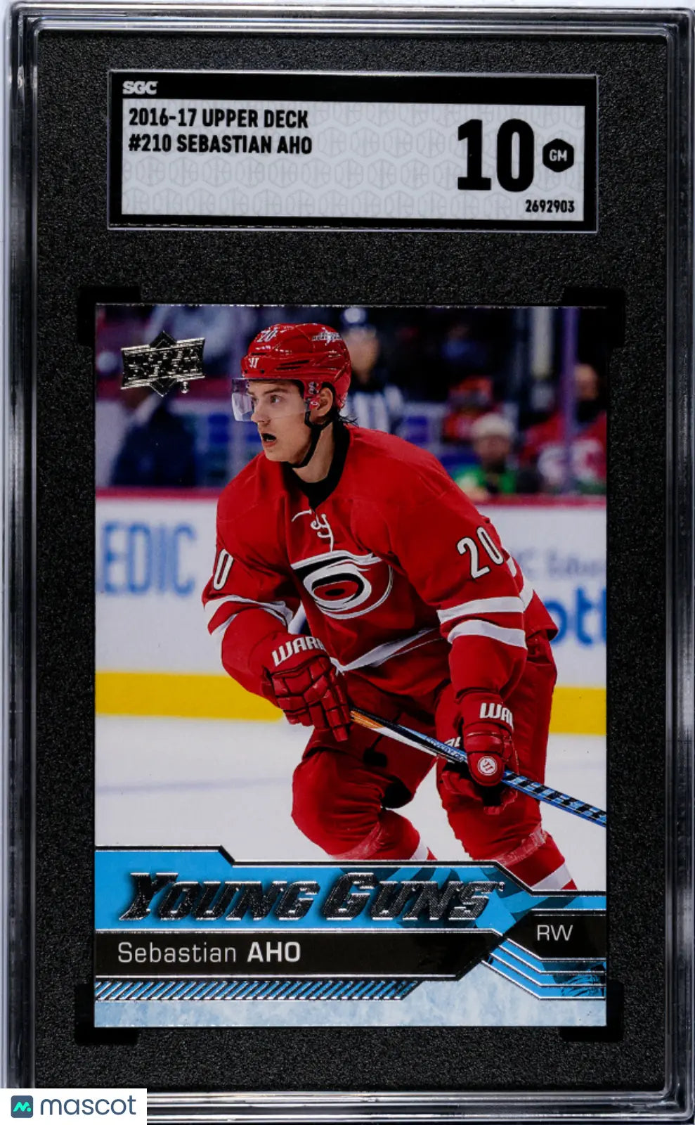 2016 Upper Deck Series One Young Guns Rookie Sebastian Aho RC SGC 10 