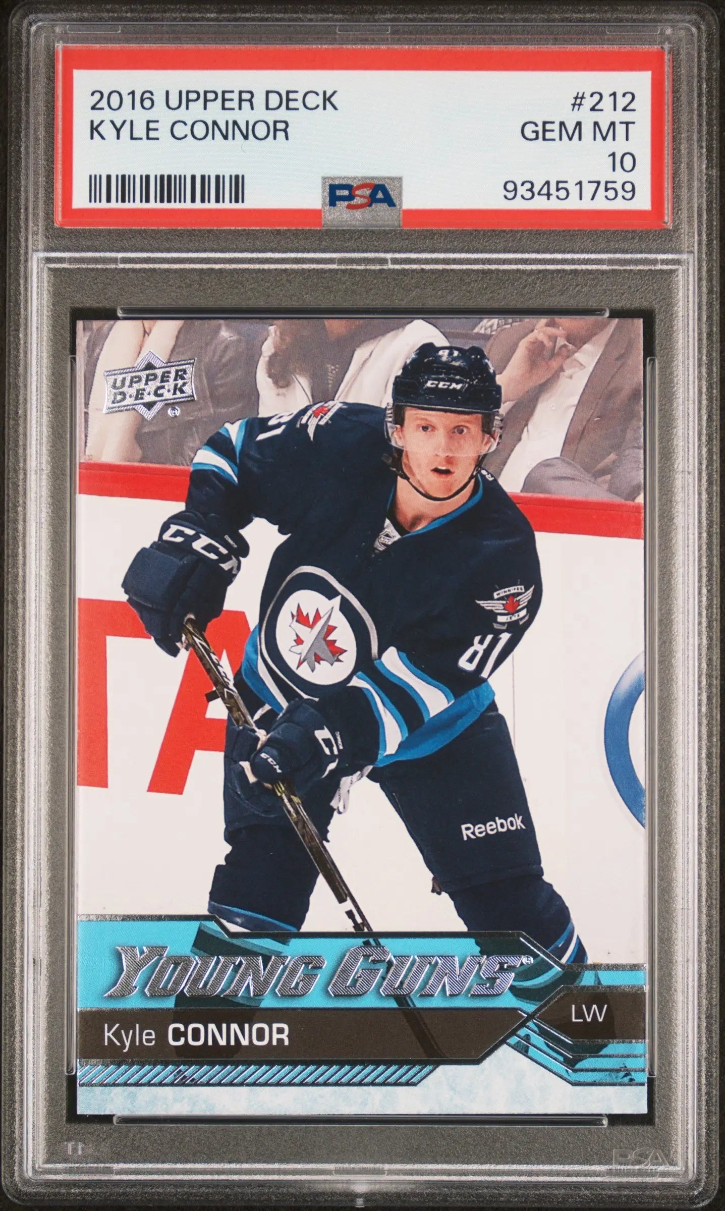 2016 Upper Deck YOung Guns Series 1 Rookie Kyle Connor RC PSA 10 