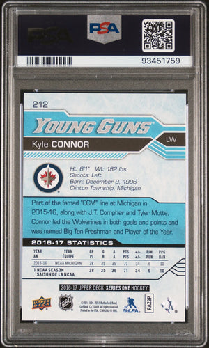 2016 Upper Deck YOung Guns Series 1 Rookie Kyle Connor RC PSA 10 