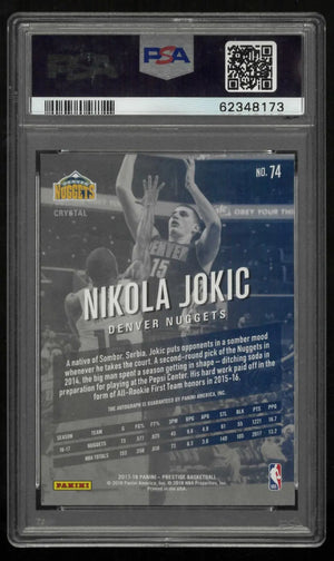 2017-18 Panini Prestige Bonus Shots Autograph Nikola Jokic Auto Crystal PSA 9 