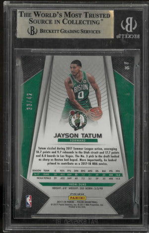 2017-18 Panini Prizm Prizms Pink Pulsar #16 Jayson Tatum Rookie /42 BGS 10.0 