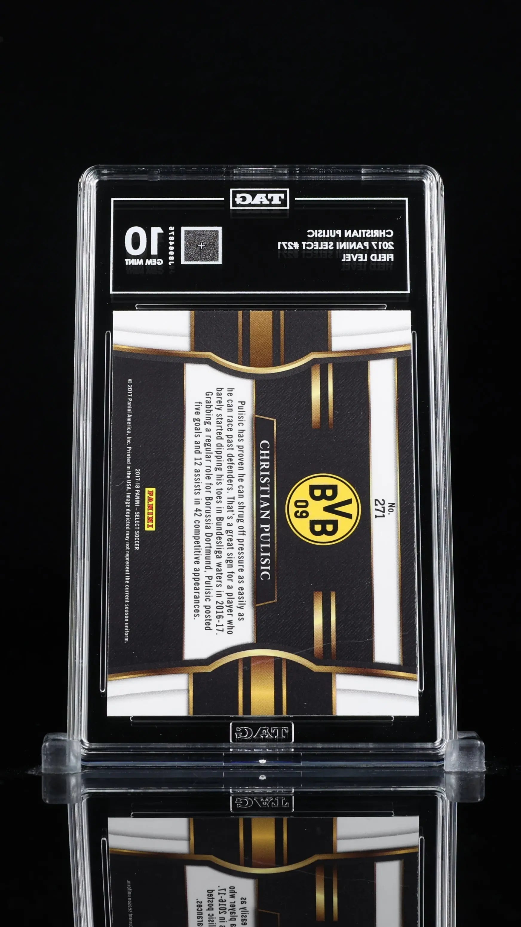 2017-18 Panini Select Christian Pulisic #271 TAG 10 Field Level 