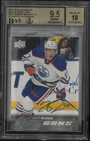 2017-18 UD Buybacks Connor McDavid Young Guns RC Auto Autographs BGS 9.5 /97 