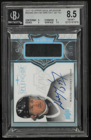 2017-18 Upper Deck Splendor Autograph Patch Wayne Gretzky Auto /36 BGS 8.5 