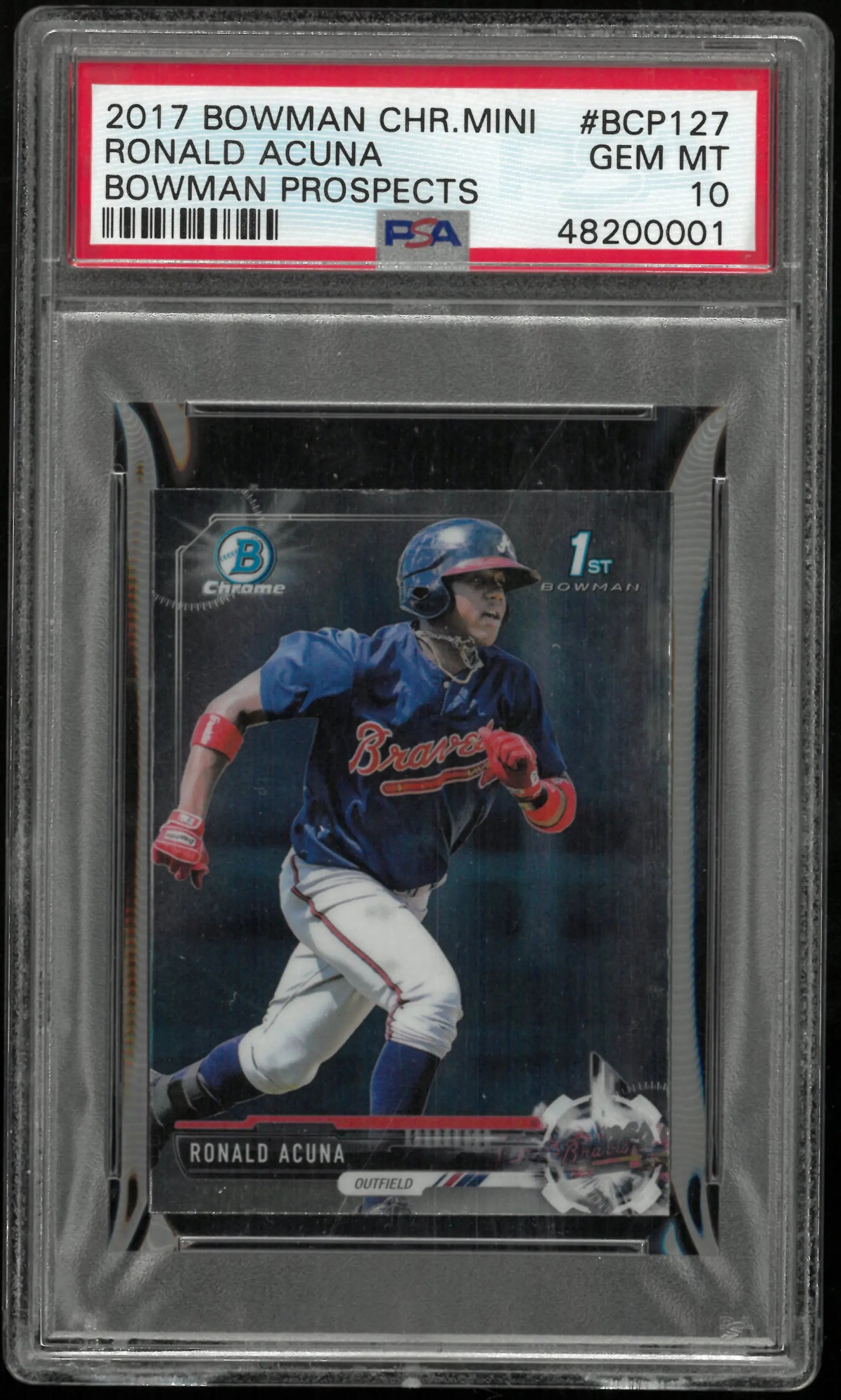 2017 Bowman Chrome Mini Ronald Acuna RC Rookie Prospects PSA 10 