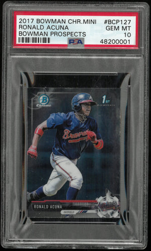 2017 Bowman Chrome Mini Ronald Acuna RC Rookie Prospects PSA 10 