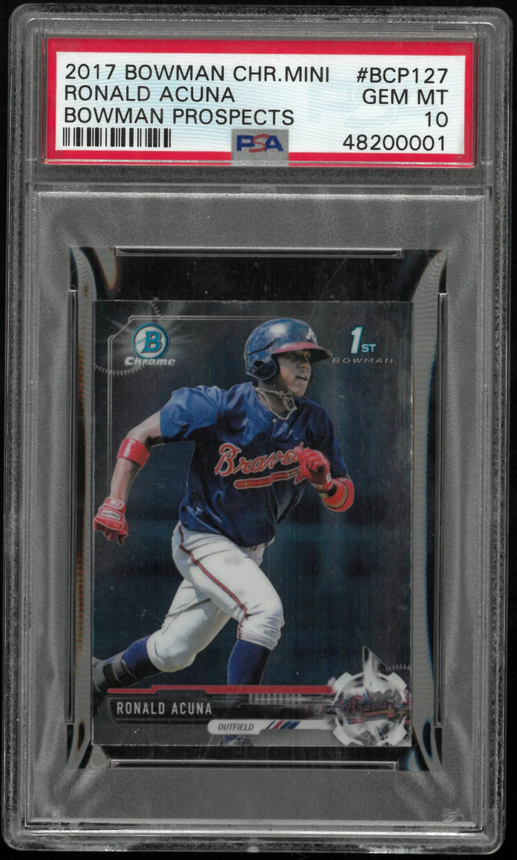 2017 Bowman Chrome Mini Ronald Acuna RC Rookie Prospects PSA 10 
