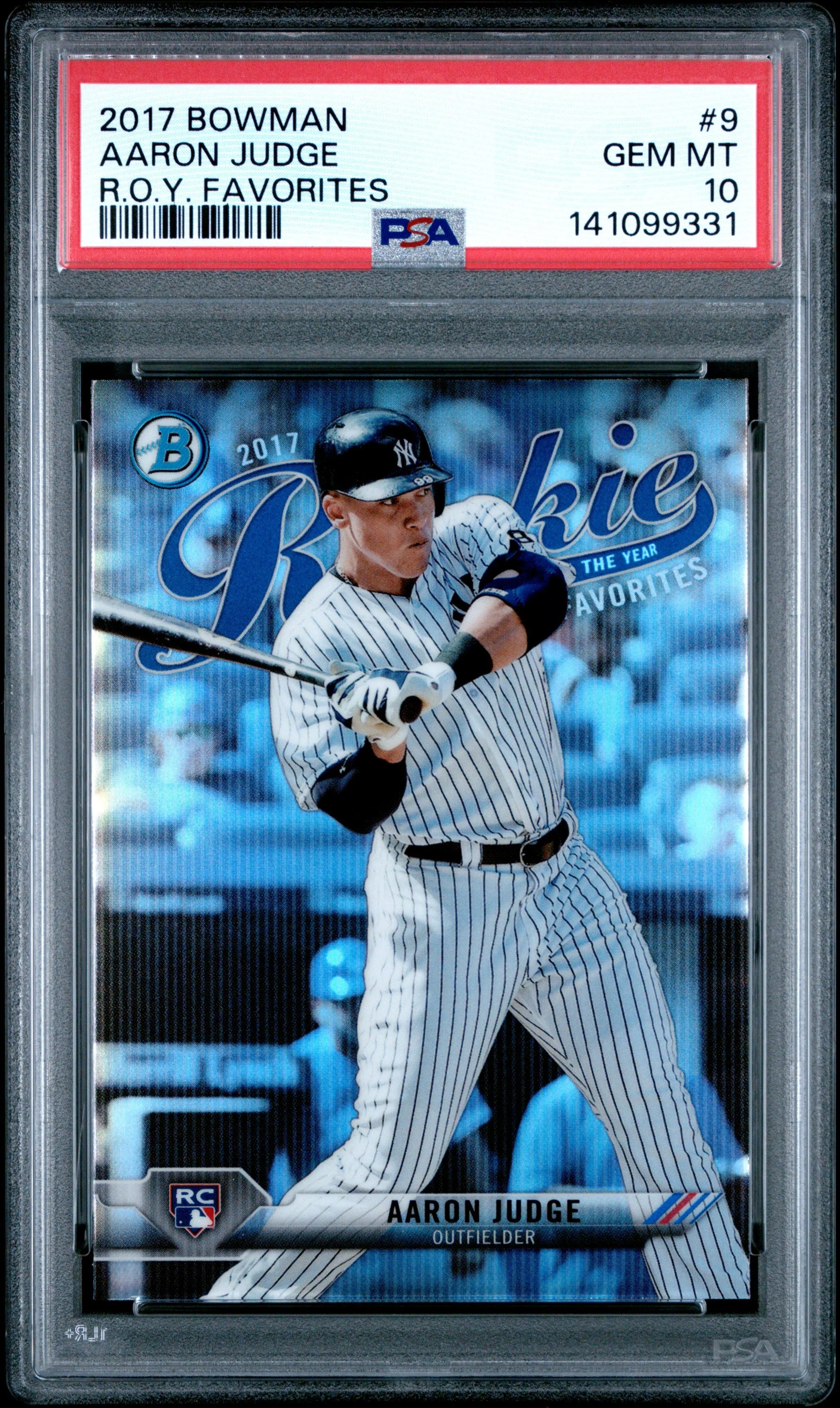2017 Bowman Rookie Of The Year Roy Favorites Aaron Judge RC PSA 10 