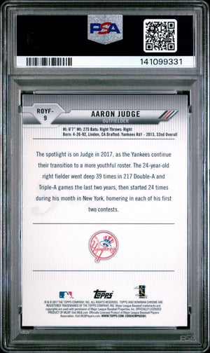 2017 Bowman Rookie Of The Year Roy Favorites Aaron Judge RC PSA 10 