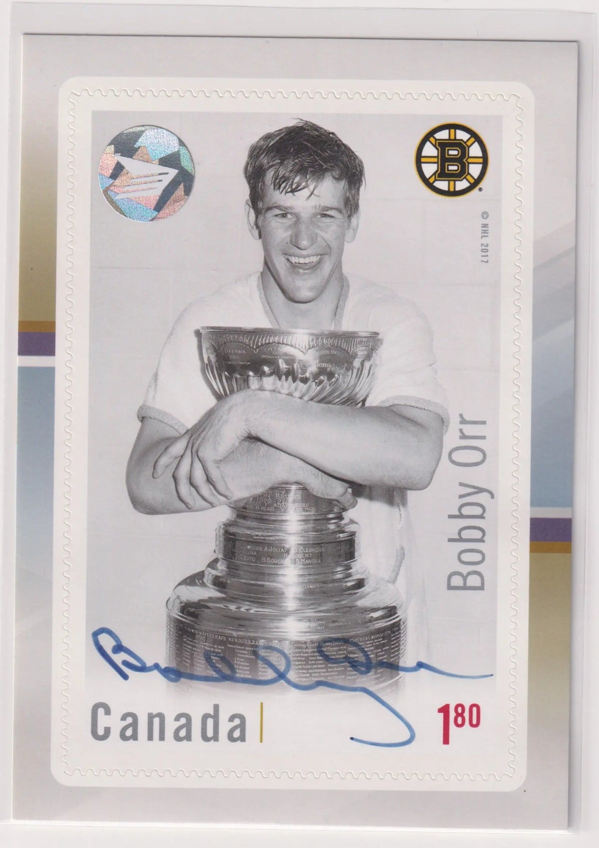2017 Canada Post Autograph Bobby Orr Auto Stamp 