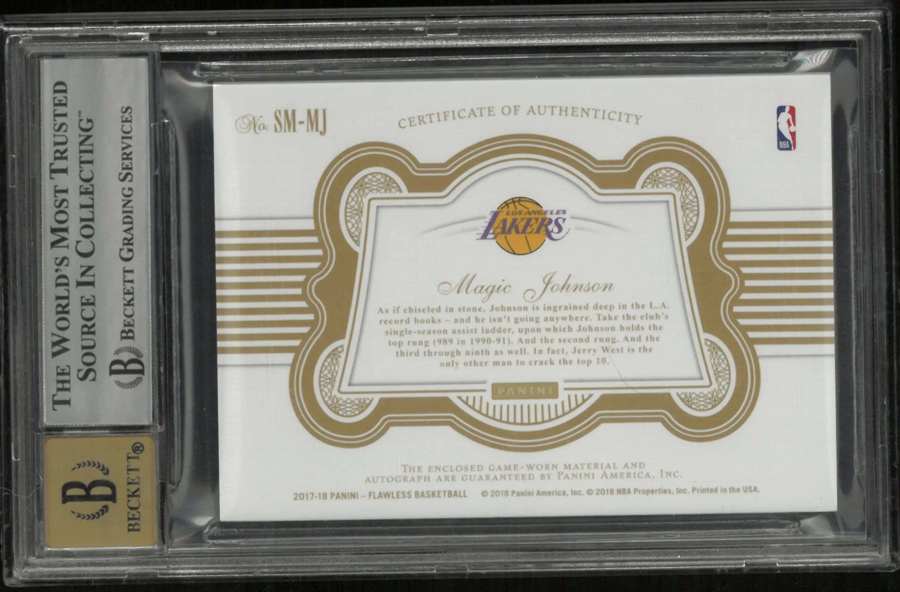 2017 Flawless Signature Auto Prime Materials Ruby Magic Johnson BGS 8.5 /15 
