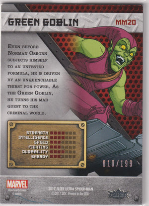 2017 Fleer Ultra Spider-Man Green Goblin Bronze /199 
