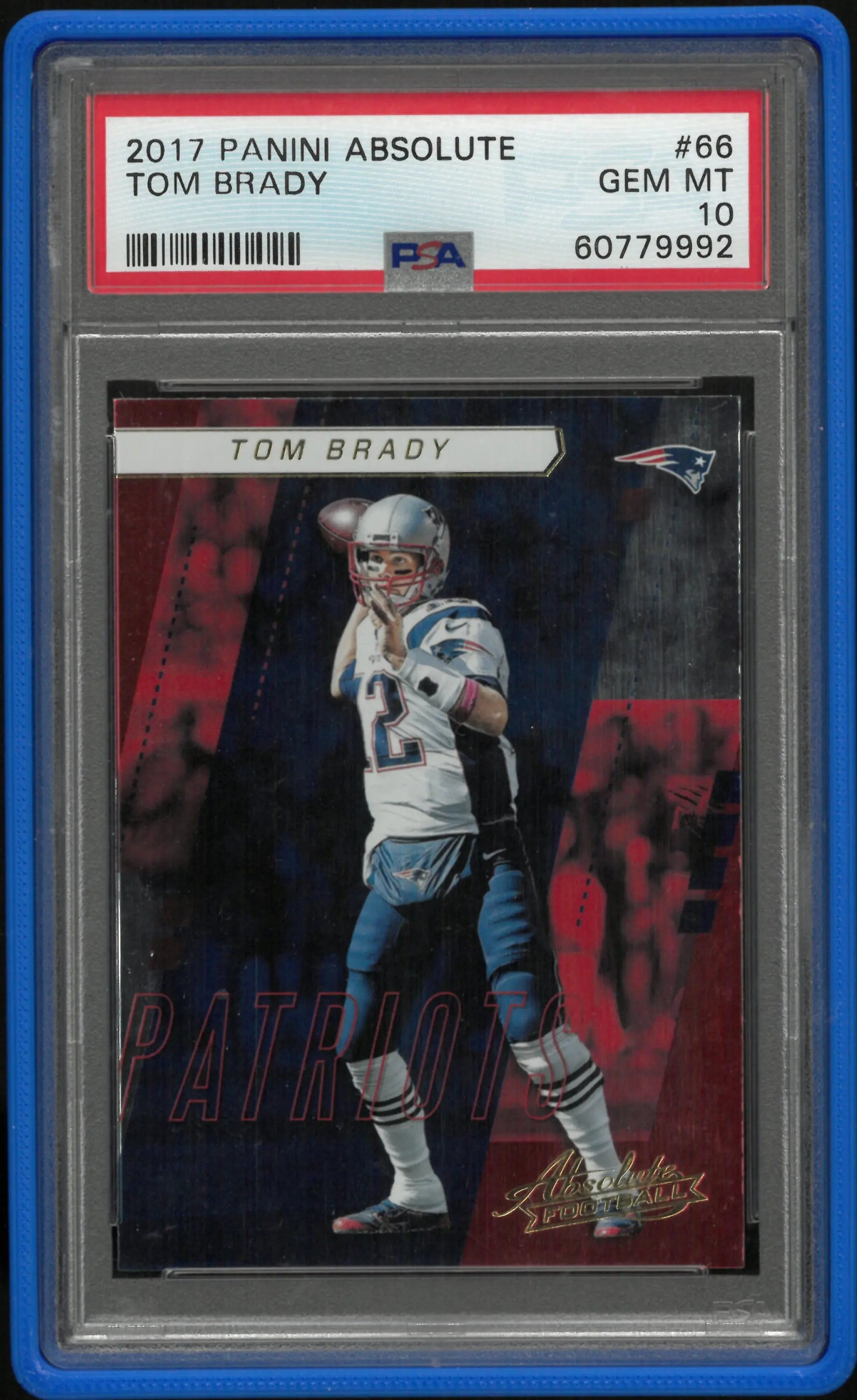 2017 Panini Absolute Football Tom Brady #66 PSA 10 Patriots 