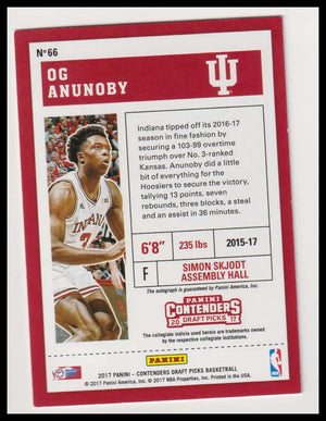 2017 Panini Contenders Draft Picks Autograph OG Anunoby College Ticket Auto 