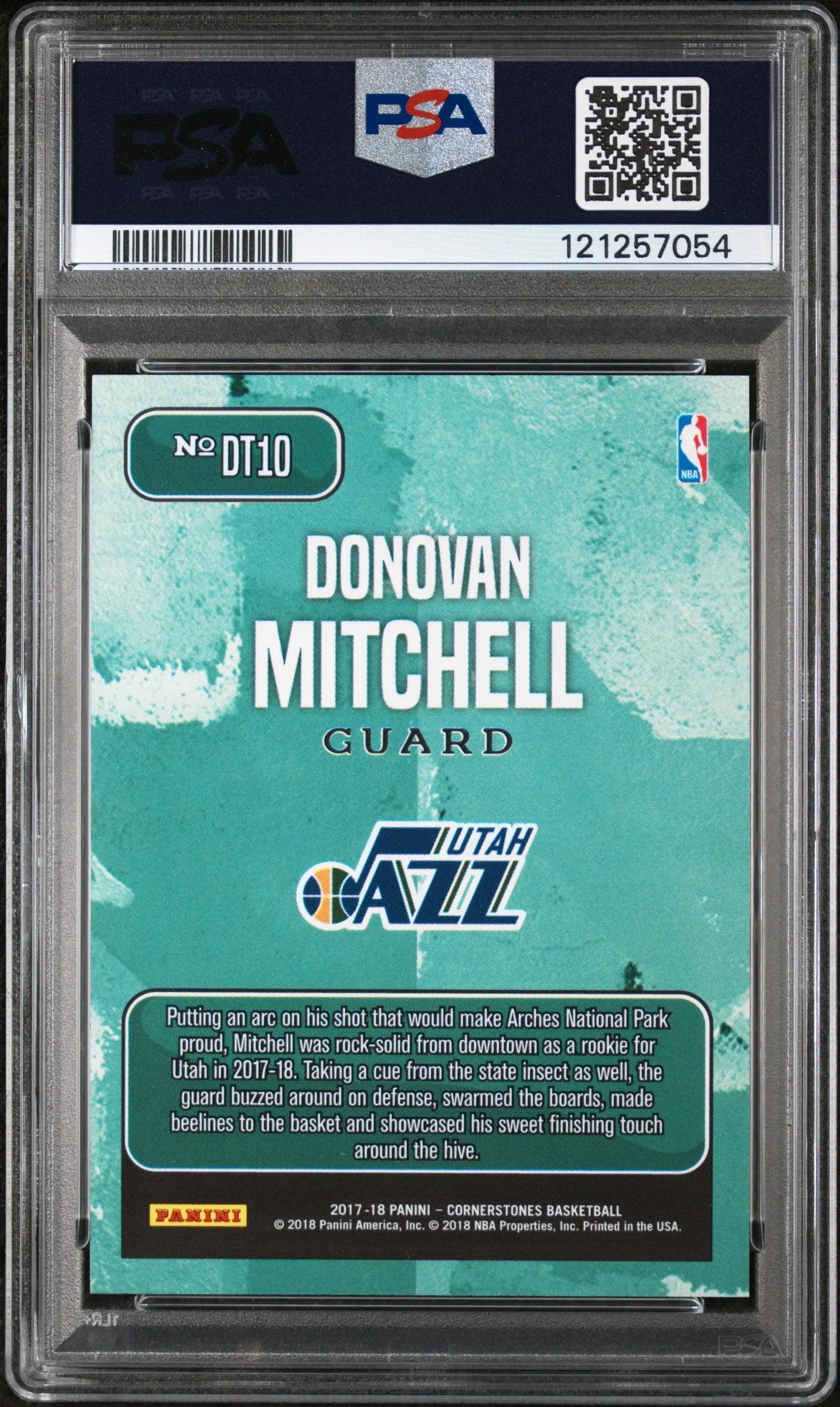 2017 Panini Cornerstones Downtown Donovan Mitchell #DT10 PSA 10 