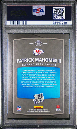 2017 Panini Donruss Football Rated Rookie Patrick Mahomes II RC PSA 9 