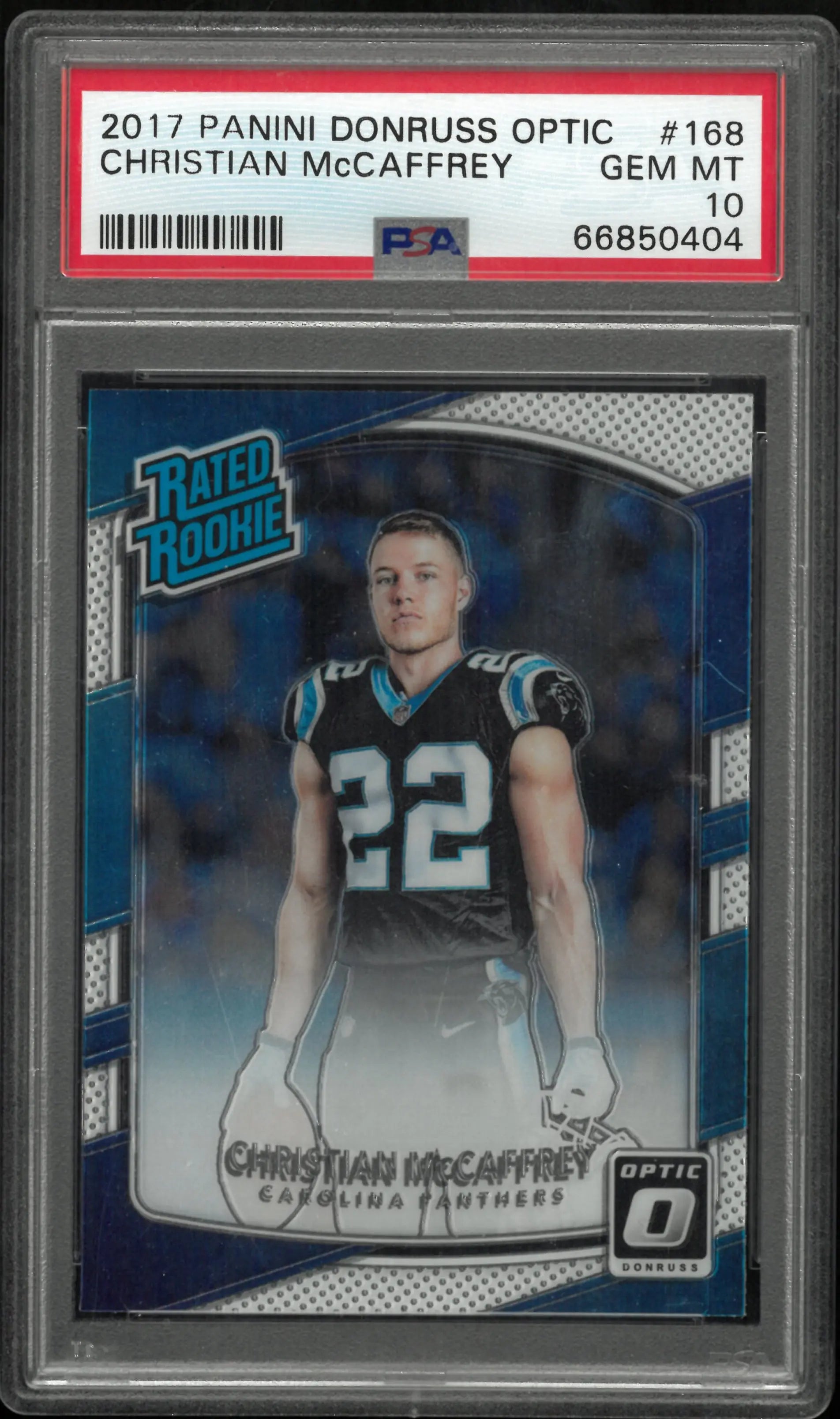 2017 Panini Donruss Optic Christian McCaffrey #168 PSA 10 Rated Rookie RC 