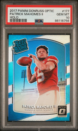 2017 Panini Donruss Optic Rated Rookie Patrick Mahomes II Holo RC PSA 10 
