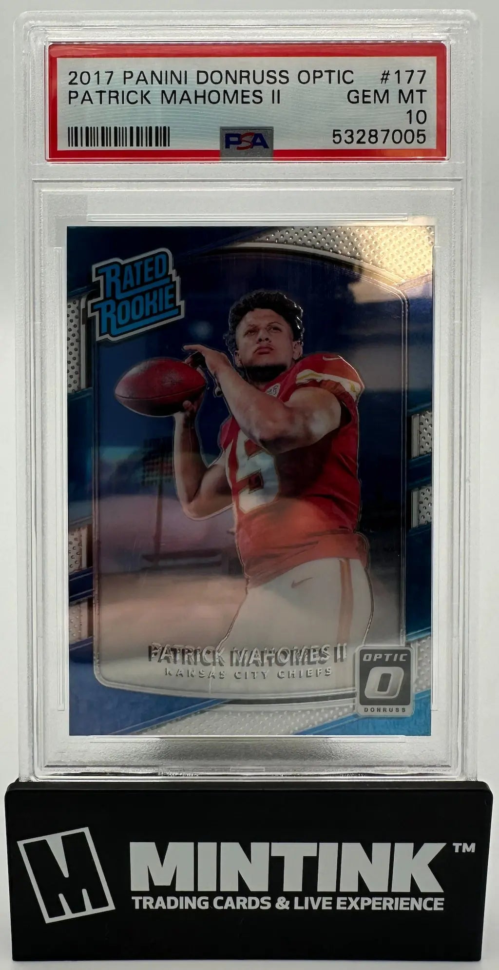 2017 Panini Donruss Optic Rated Rookie Patrick Mahomes II RC PSA 10 