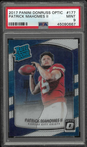 2017 Panini Donruss Optic Rated Rookie Patrick Mahomes II RC PSA 9 