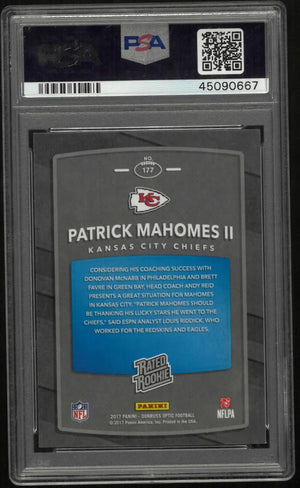 2017 Panini Donruss Optic Rated Rookie Patrick Mahomes II RC PSA 9 