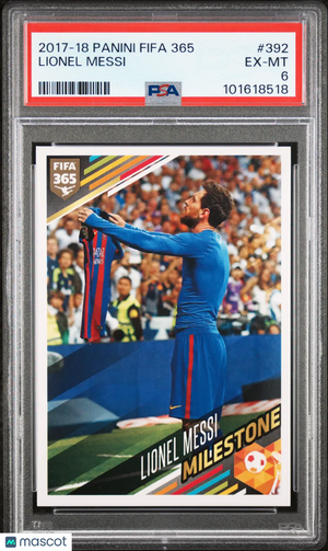 2017 Panini FIFA 365 Lionel Messi Milestone #392 PSA 6 