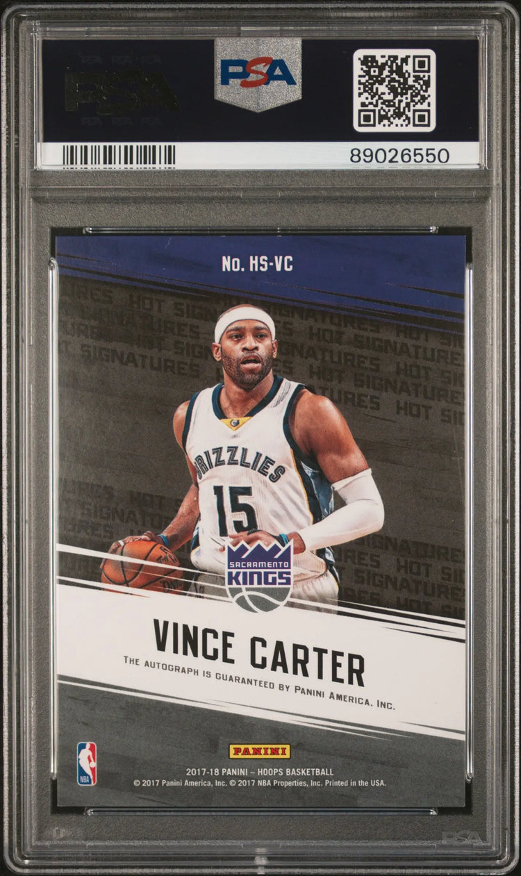 2017 Panini Hoops Hot Signatures Autograph Vince Carter Auto PSA 10 