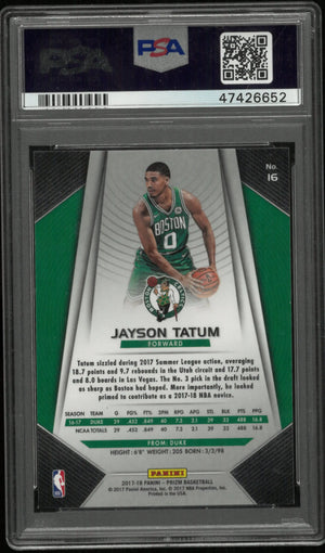 2017 Panini Prizm Basketball Jayson Tatum RC Rookie #16 PSA 10 