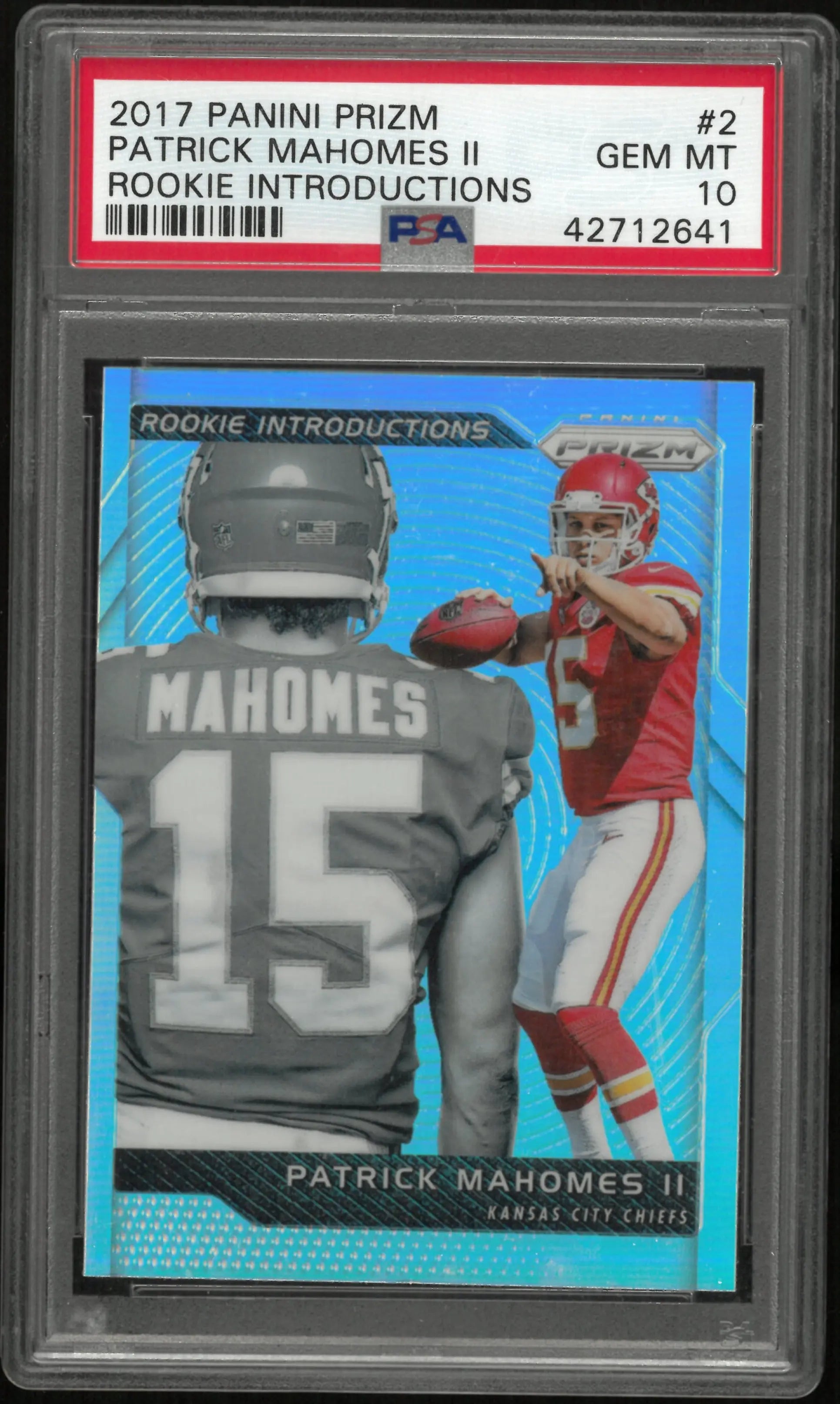 2017 Panini Prizm Football RC Rookie Introductions Patrick Mahomes II #2 PSA 10 