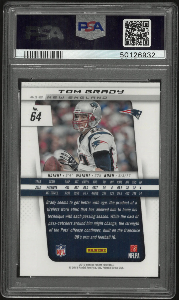 2017 Panini Prizm Football Tom Brady  PSA 9 #64 