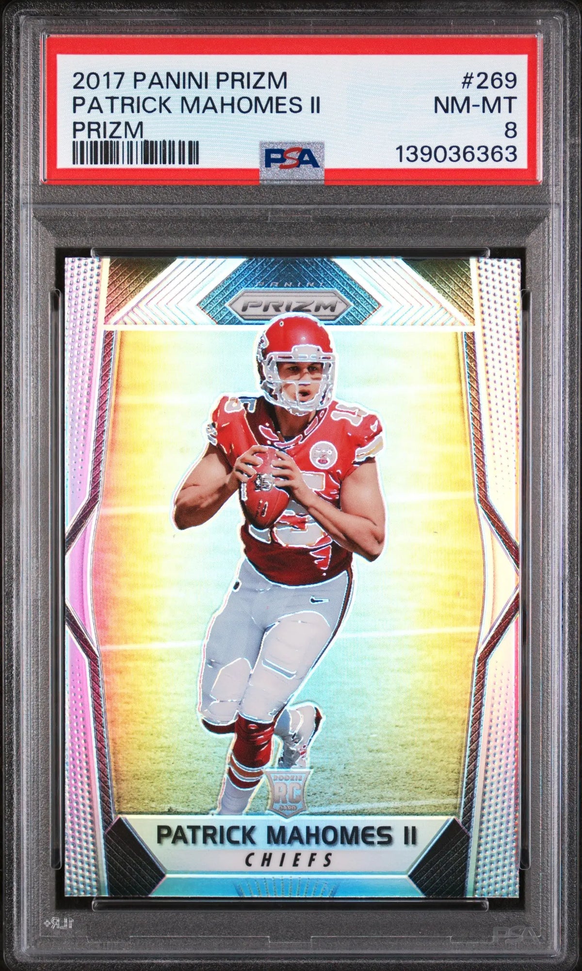 2017 Panini Prizm Patrick Mahomes II Prizm PSA 8 