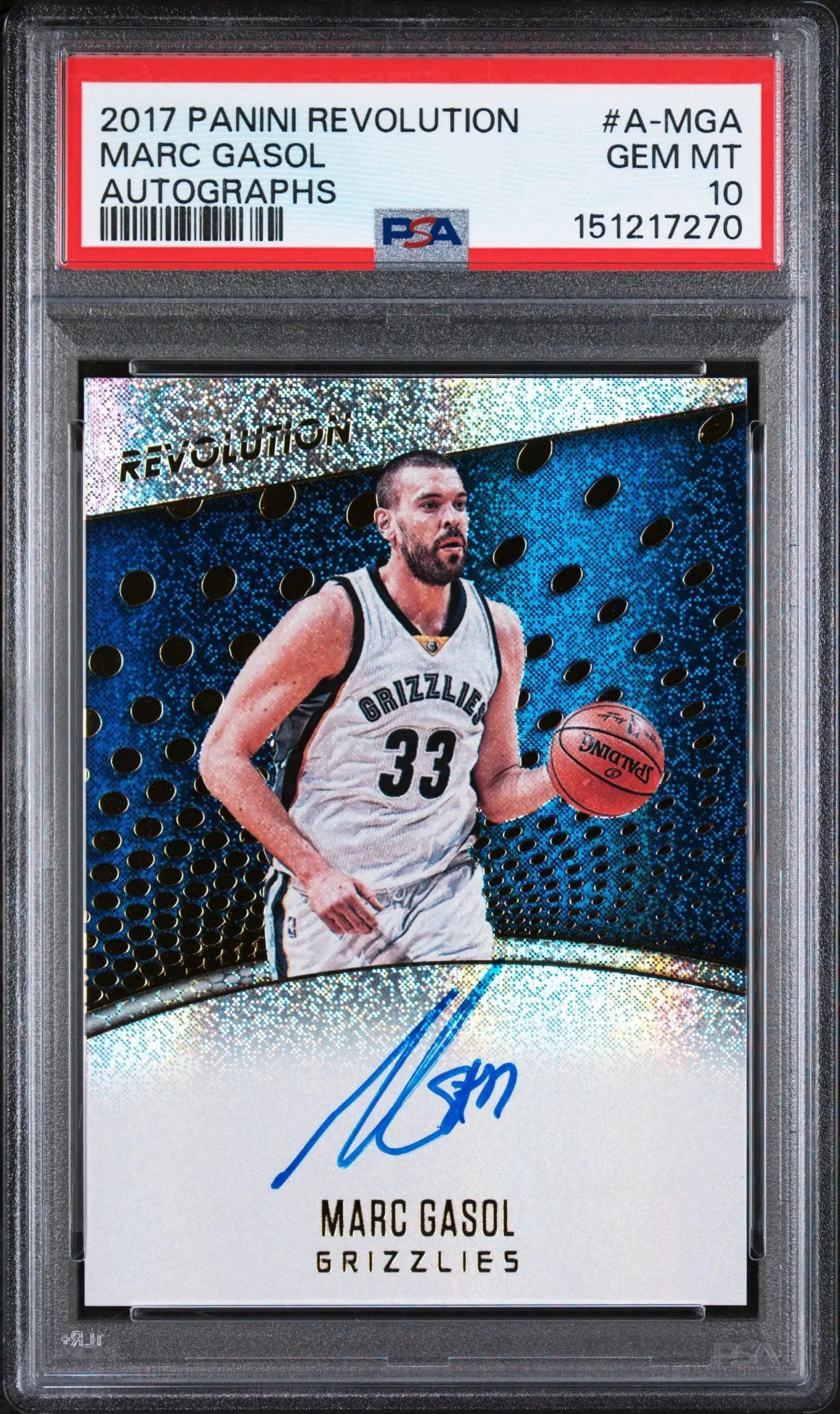 2017 Panini Revolution Autographs Marc Gasol Auto PSA 10 