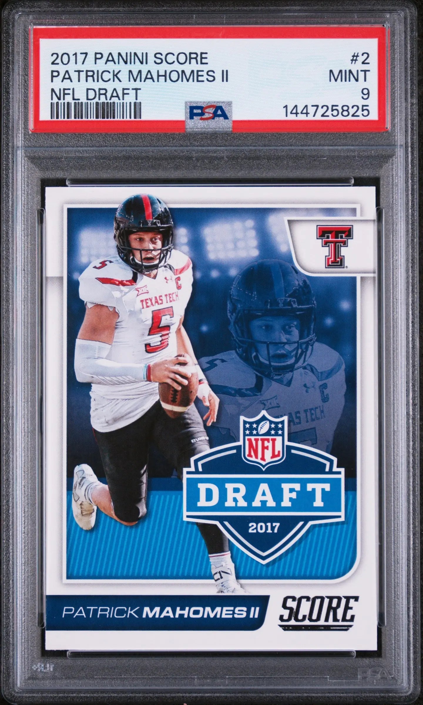 2017 Panini Score NFL Draft Rookie Patrick Mahomes II RC PSA 9 