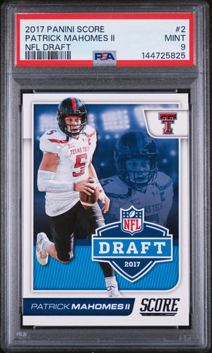 2017 Panini Score NFL Draft Rookie Patrick Mahomes II RC PSA 9 