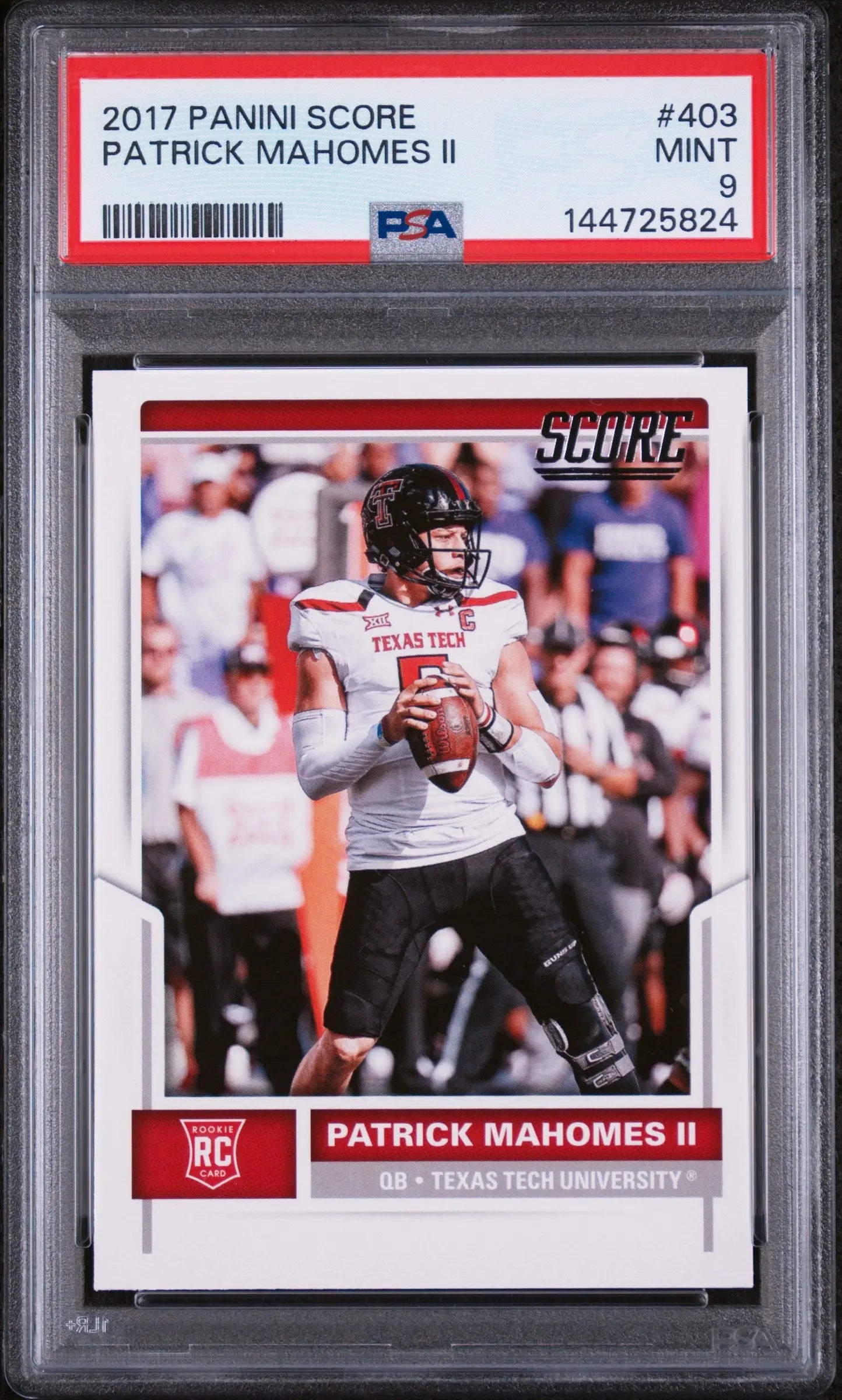 2017 Panini Score Rookie Patrick Mahomes II RC PSA 9 