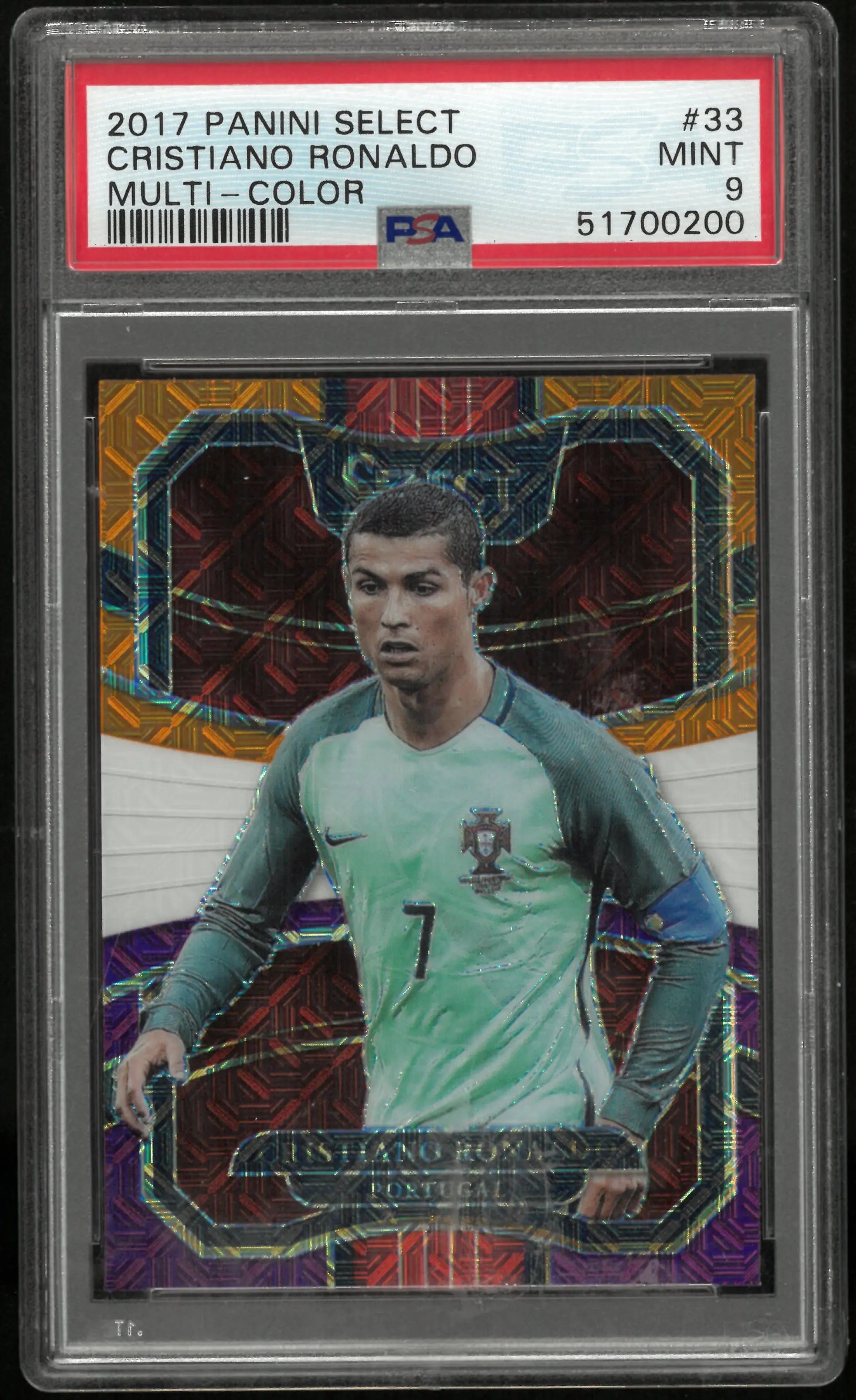 2017 Panini Select Cristiano Ronaldo Multi Color Mojo PSA 9 