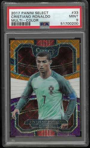 2017 Panini Select Cristiano Ronaldo Multi Color Mojo PSA 9 