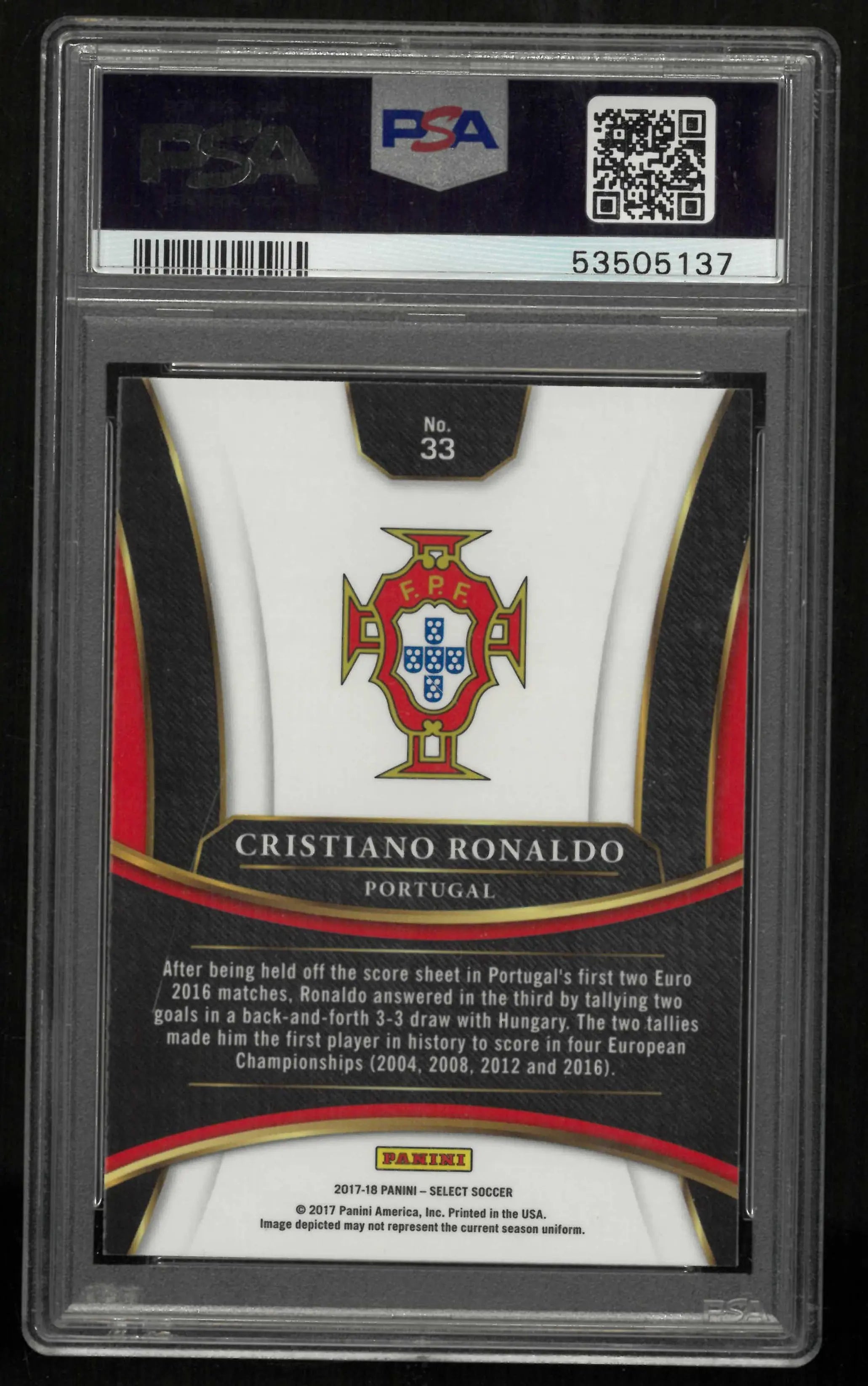 2017 Panini Select Cristiano Ronaldo PSA 10 